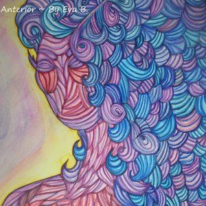 Colored Pencil Drawing Of Woman In Anterior Style Line Art , Abstract Human Art